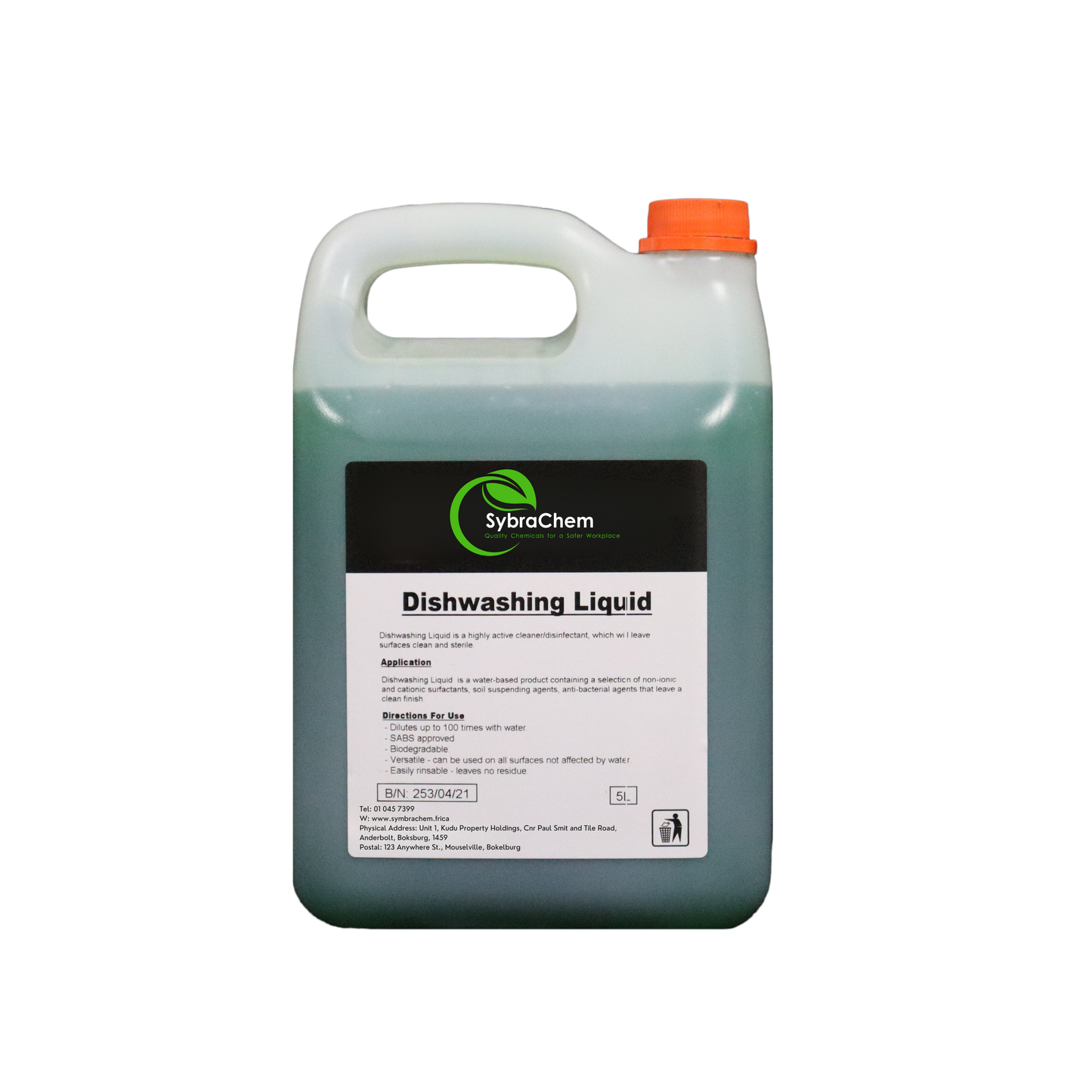 Dishwashing Liquid - Green - 5L Bottle