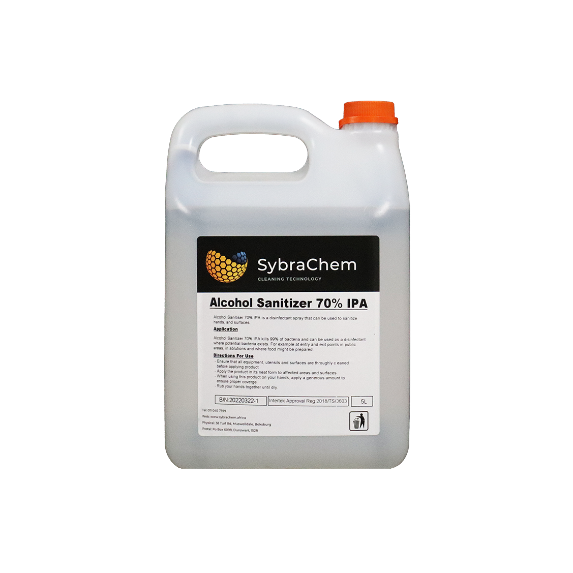 SybraChem Alcohol Sanitizer IPA 5L